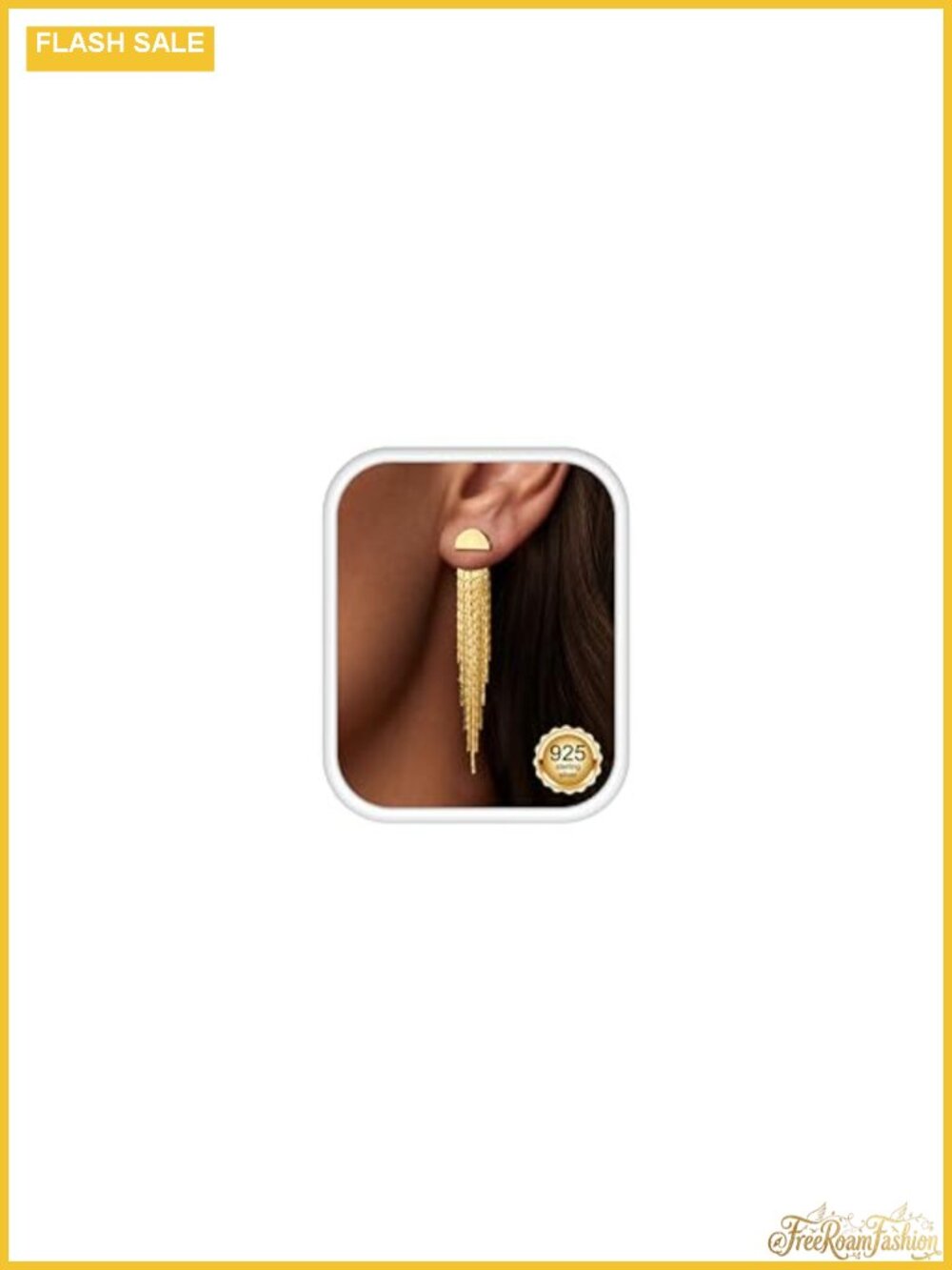 14K Gold Plated Long Tassel Dangle Earrings Hypoallergenic S925 Silver